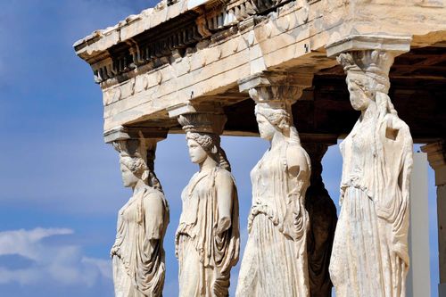 Caryatides at Acropolis, Athens, Greece