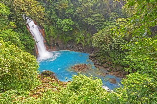 Blue Waterfall in Costa rica