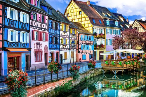 Colorful Colmar town in Alsace region