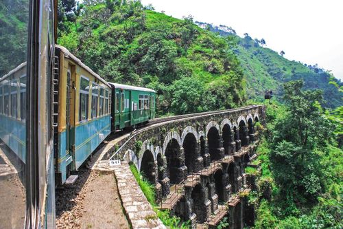 The famous toy train view from a window, Shimla, Himachal Pradesh