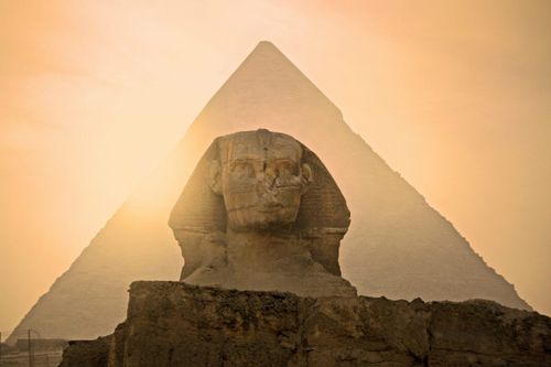Sphinx at sunset